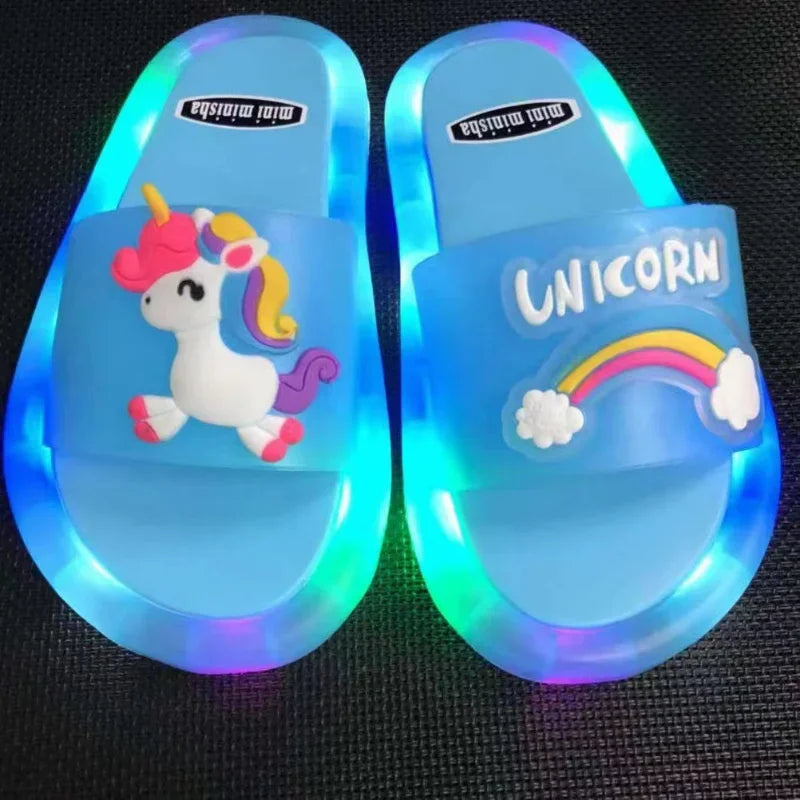 Chanclas ,Zapatillas para niños y niñas de unicornios de dibujos animados
