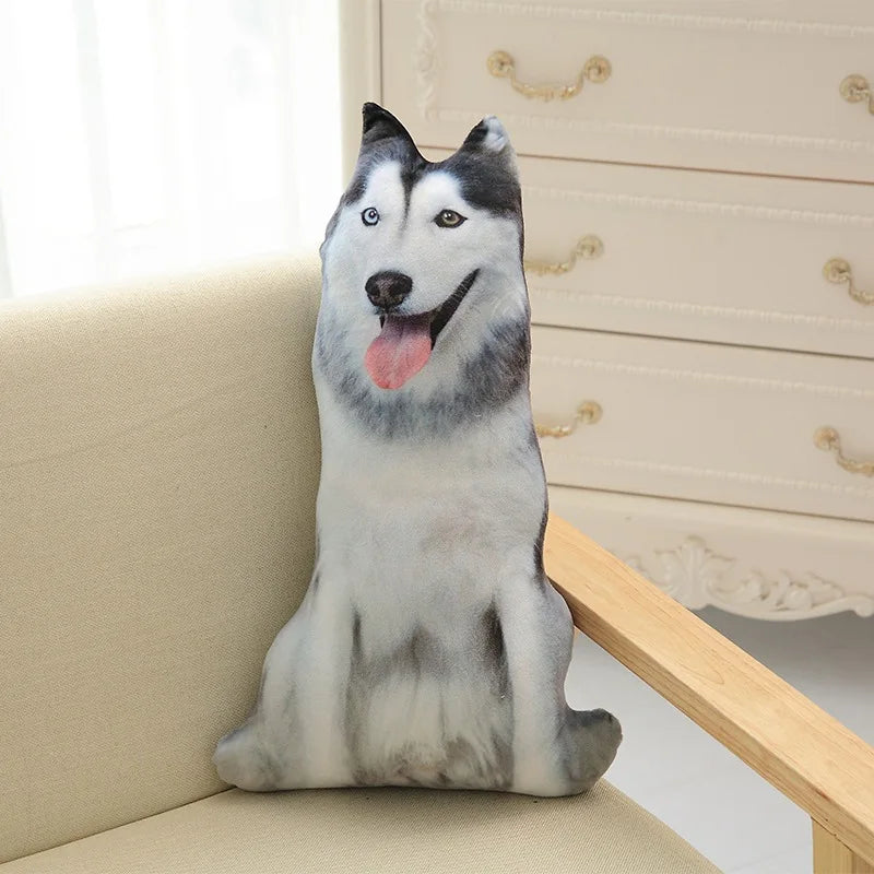 Almohada de perro curvada de 50 cm, diseño realista de cabeza de perro, decoración del hogar, adorno para sofá.