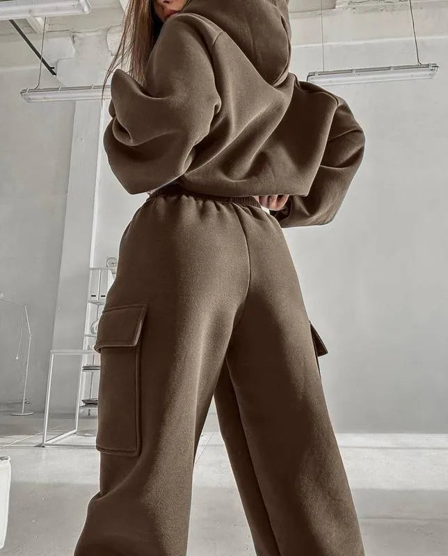 Ensemble sweat à capuche et pantalon pour femme, ensemble 2 pièces, vêtements pour femmes