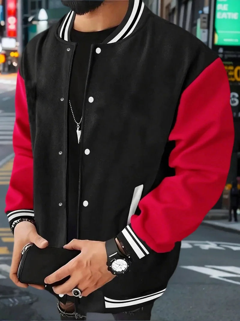 chaqueta de uniforme de béisbol clásico hombres calle gótica Punk Casual ropa informal suelta