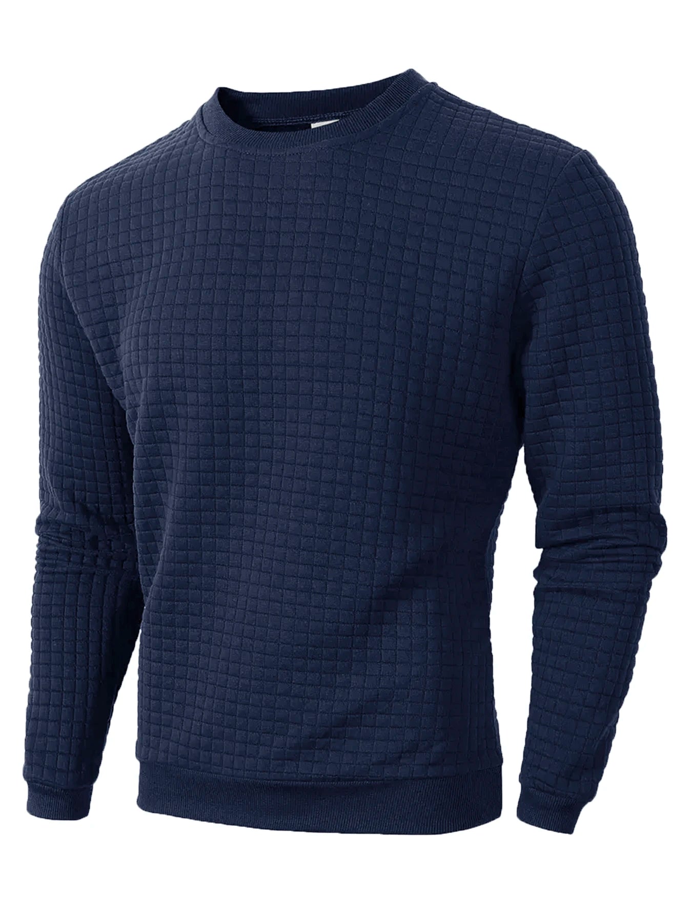 jersey de espesor de invierno para hombre, suéteres ajustados cálidos de manga larga de Color sólido con cuello redondo, suéter para hombre, ropa masculina