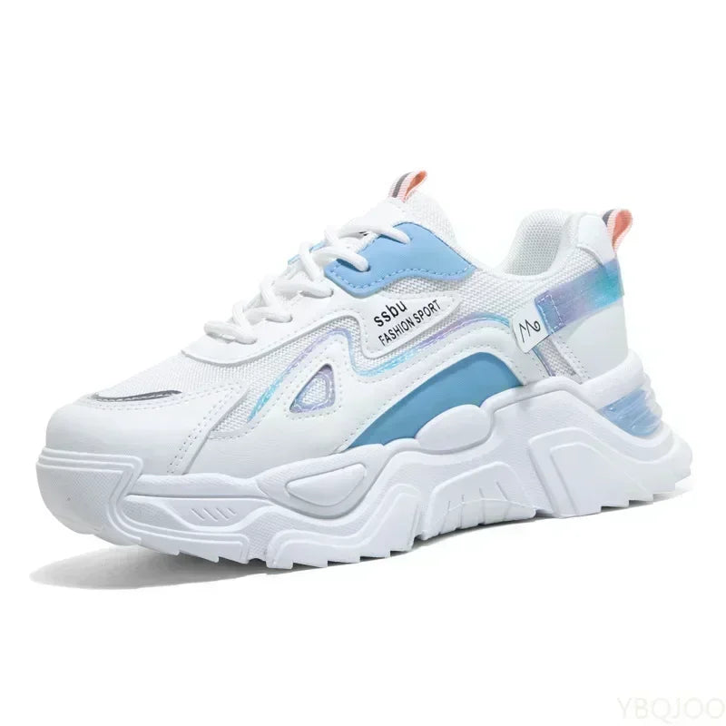 Zapatillas deportivas para mujer, zapatos planos con plataforma