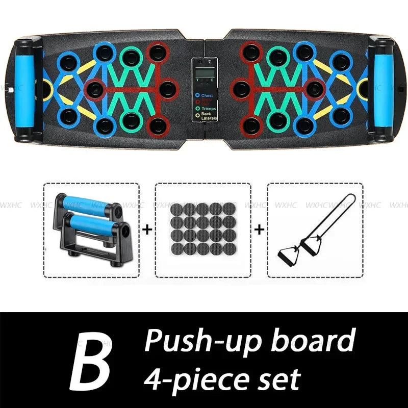Tabla de flexiones con conteo automático inteligente, soporte plegable para flexiones múltiples con sensor corporal para fortalecer los músculos centrales y mantener la estabilidad en casa.