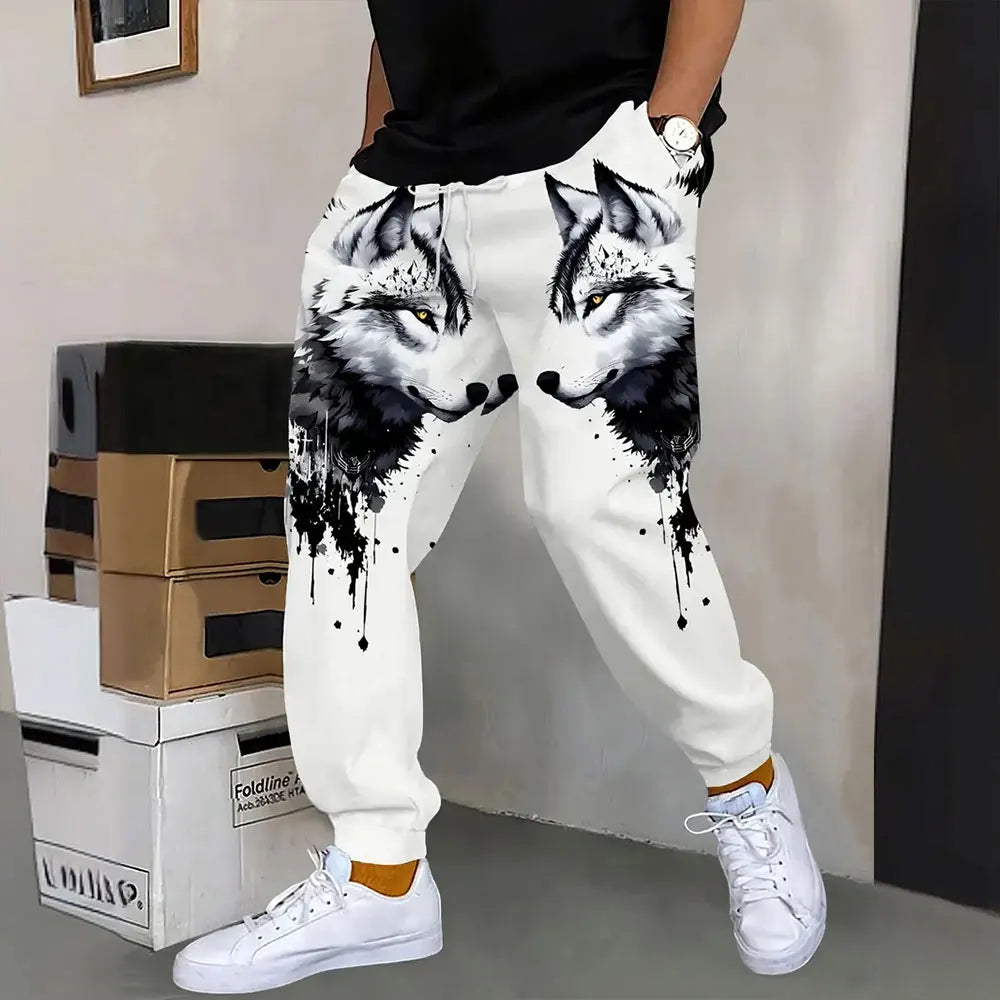 Pantalones deportivos al aire libre para hombre, pantalones de chándal con estampado de grafiti a la moda