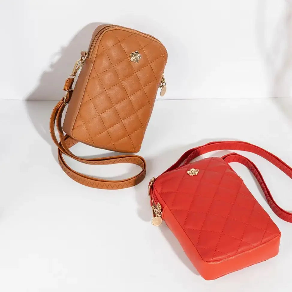 Bolso de hombro con bordado para mujer, sencillo y portátil, para teléfono, monedero de moda para niñas, bolso de mensajero de color liso de diseñador para mujer