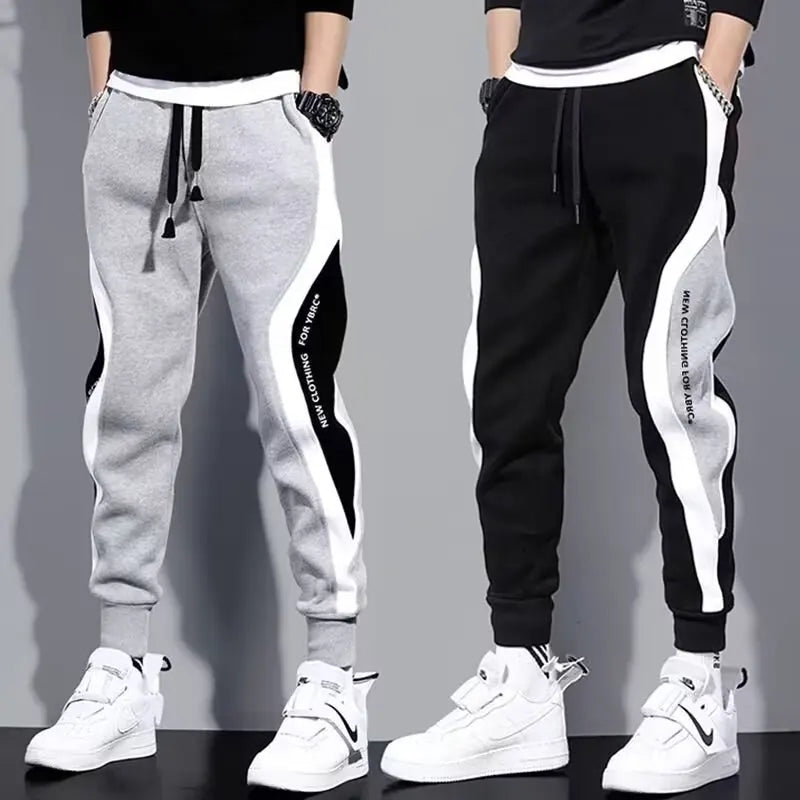 Pantalones negros para hombre, pantalones cómodos de moda, pantalones de chándal informales para hombre