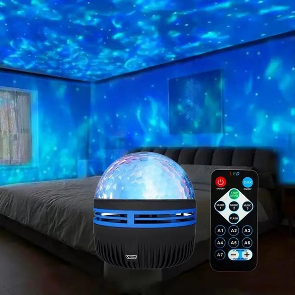 Proyector de cielo estrellado de auroras boreales, luz nocturna LED con control remoto USB, una variedad de estilos para la decoración del hogar, el dormitorio y la fiesta.