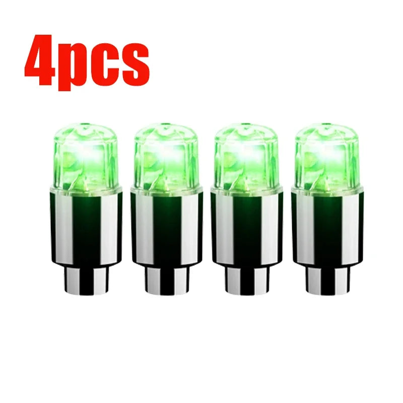 Luz ambiental para buje de coche, luces LED para neumáticos de bicicleta, lámpara de neón universal para coche, luces para tapa de válvula, bombilla intermitente colorida decorativa para neumáticos