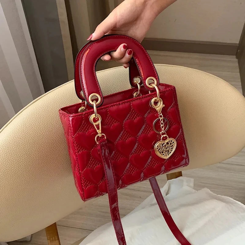 Bolso de mano para mujer, de alta calidad, a la moda, clásico, acolchado, con asa cuadrada, bandolera de hombro.