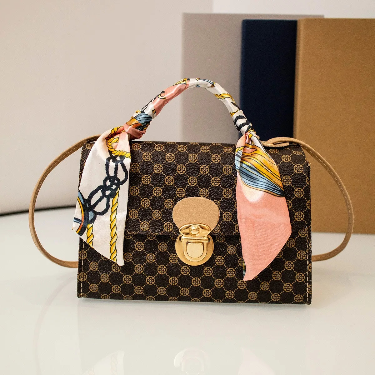 Bolso de mano a juego con estampado de cocodrilo para mujer, mini bolso de hombro multifuncional