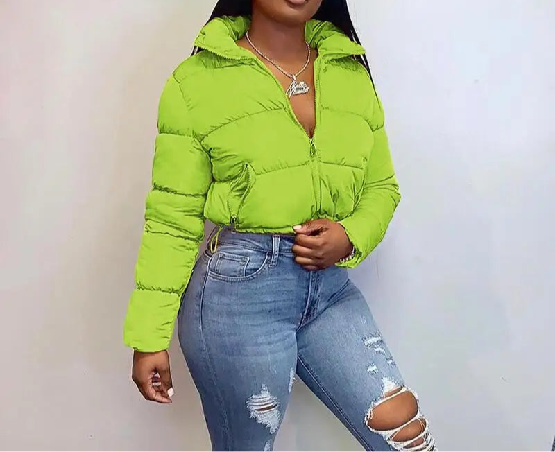 Doudoune de couleur unie pour femme, manteau à bulles pour l'automne et l'hiver