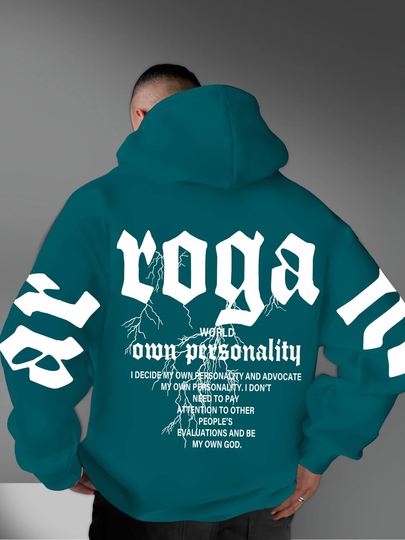 Sudadera con capucha cómoda y suave con estampado de letras a la moda para hombre, ropa de estilo callejero urbano para exteriores