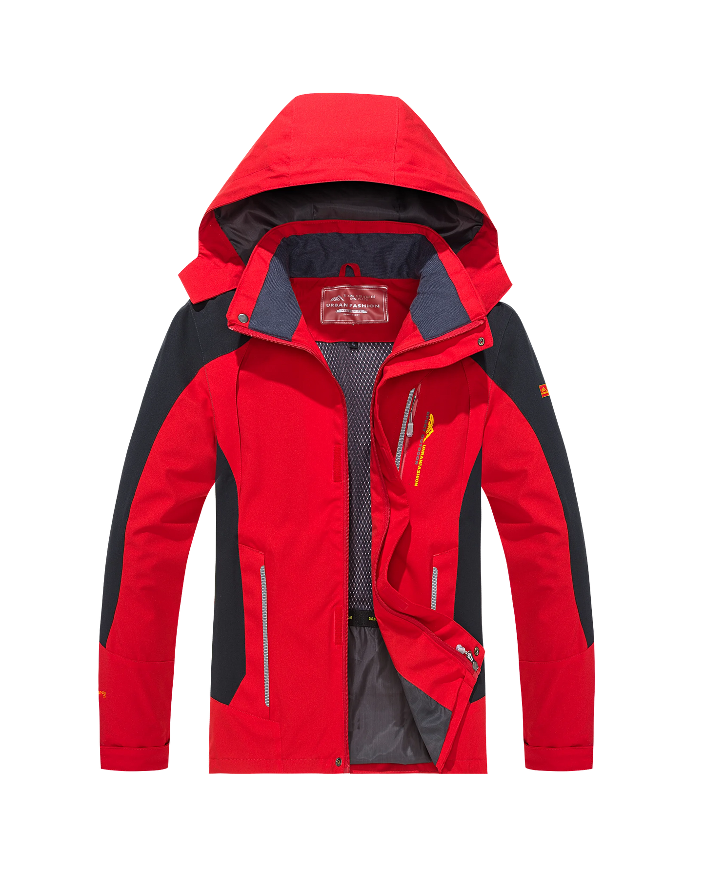 Chaqueta de senderismo impermeable para hombre, cortavientos a prueba de viento de gran tamaño