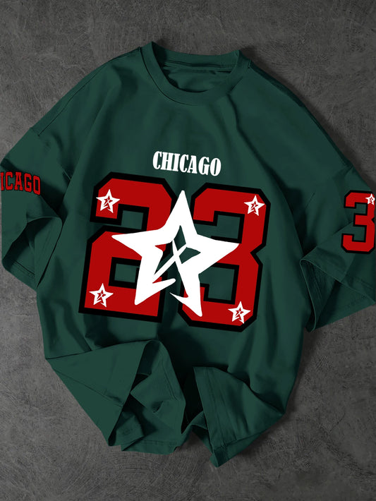 Camiseta deportiva de moda vintage con gráfico