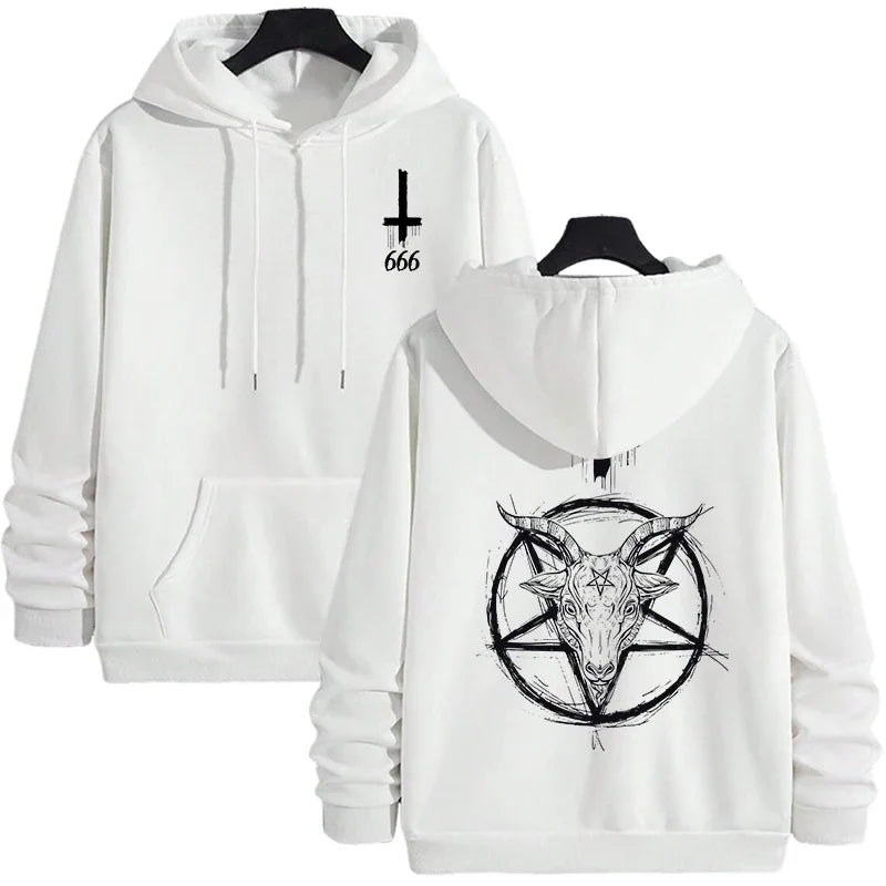 Sudaderas con capucha con estampado demoníaco para hombre, ropa de calle, sudadera gótica de Satán, Jersey informal para otoño e invierno, chándal superior