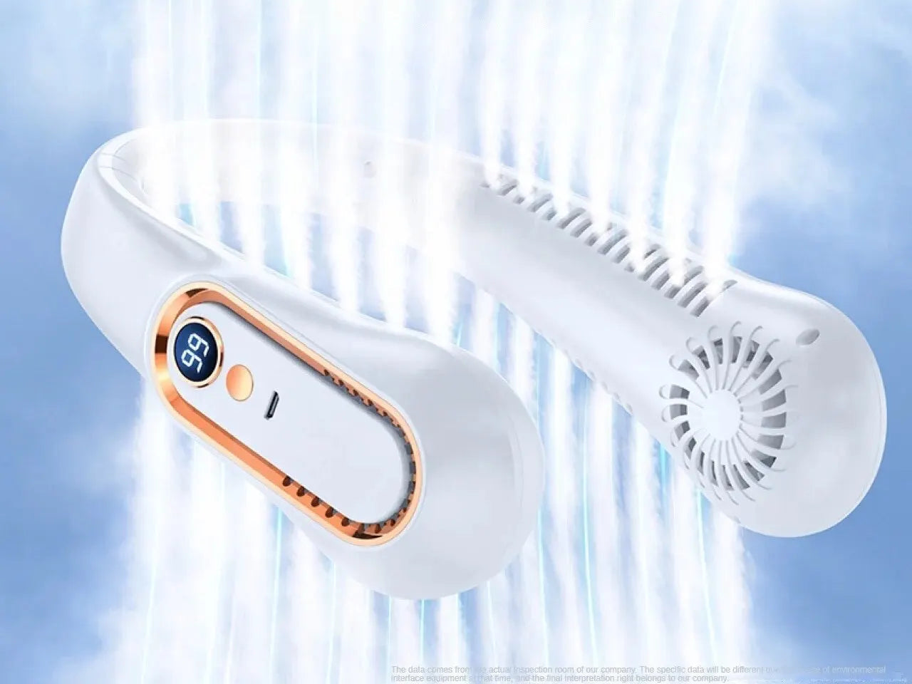 Ventilado portátil recargable por USB, pequeño, para estudiantes, oficina, deportes, pantalla digital, ventilador colgante para el cuello.