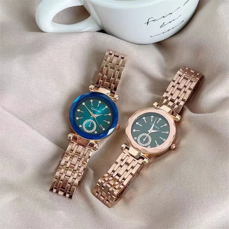 Relojes de marca nueva para mujer, reloj de cuarzo de acero a la moda para mujer, reloj de pulsera de regalo de marcas famosas de lujo