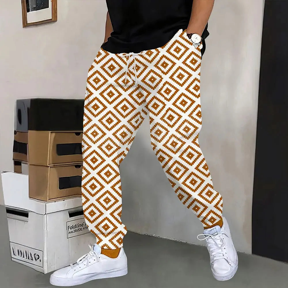 Pantalones deportivos al aire libre para hombre, pantalones de chándal con estampado de grafiti a la moda
