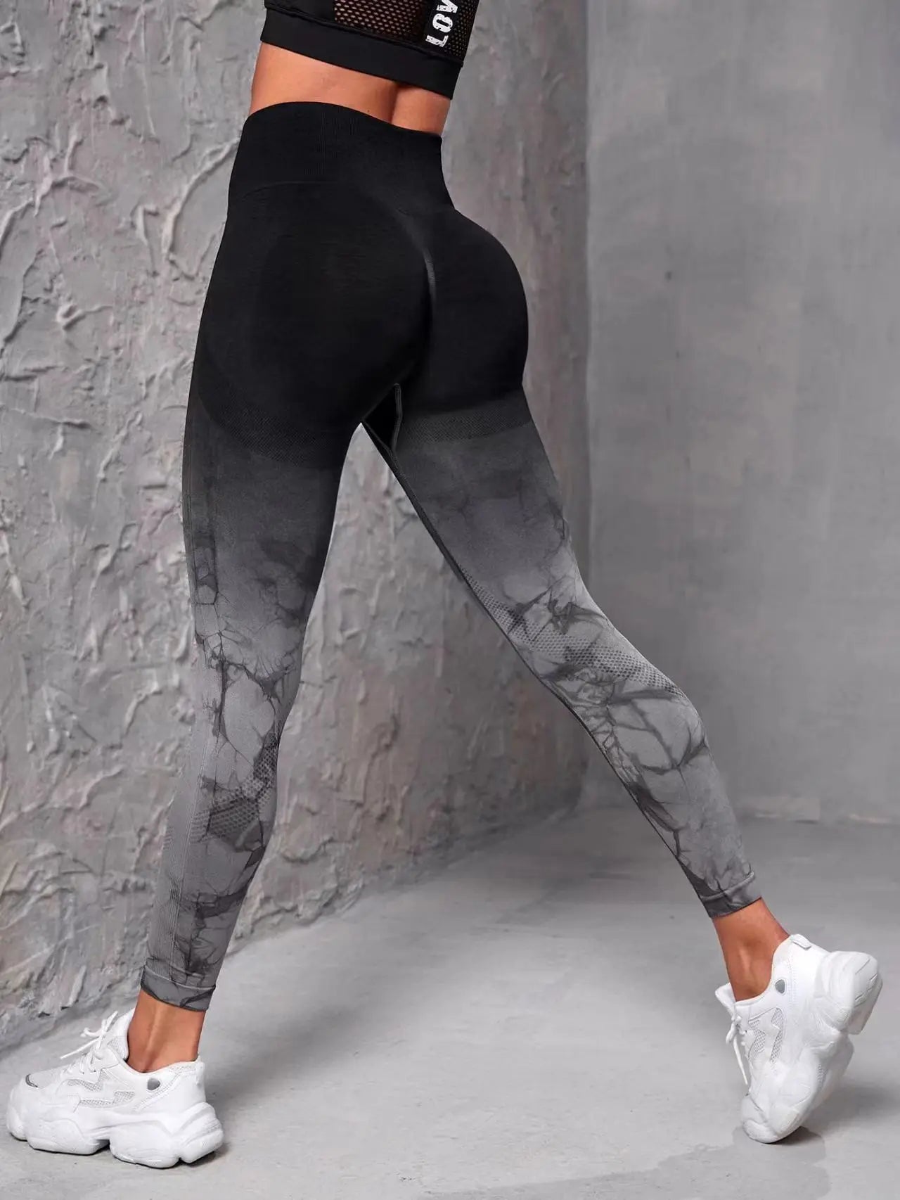 Mallas de Yoga sin costuras para mujer, pantalones deportivos de realce, cintura alta degradada, para gimnasio, entrenamiento, correr
