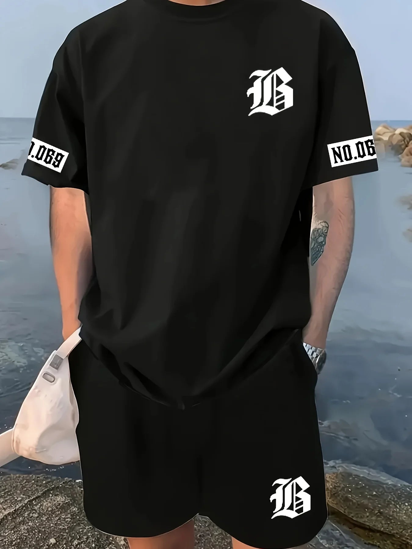 nuevo conjunto de hombre con estampado de letras camiseta casual de moda pantalones cortos de manga corta ropa deportiva ropa casual de uso diario para hombres y mujeres