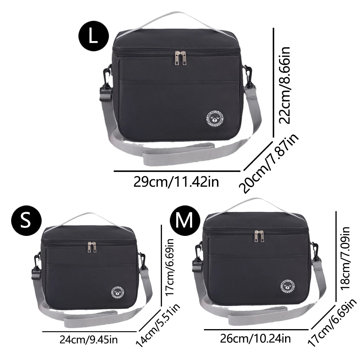 Bolsa de almuerzo portátil con correa para el hombro, bolsa aislante, bolsa para lonchera, bolsa de almuerzo impermeable y gruesa para estudiantes。-zmt
