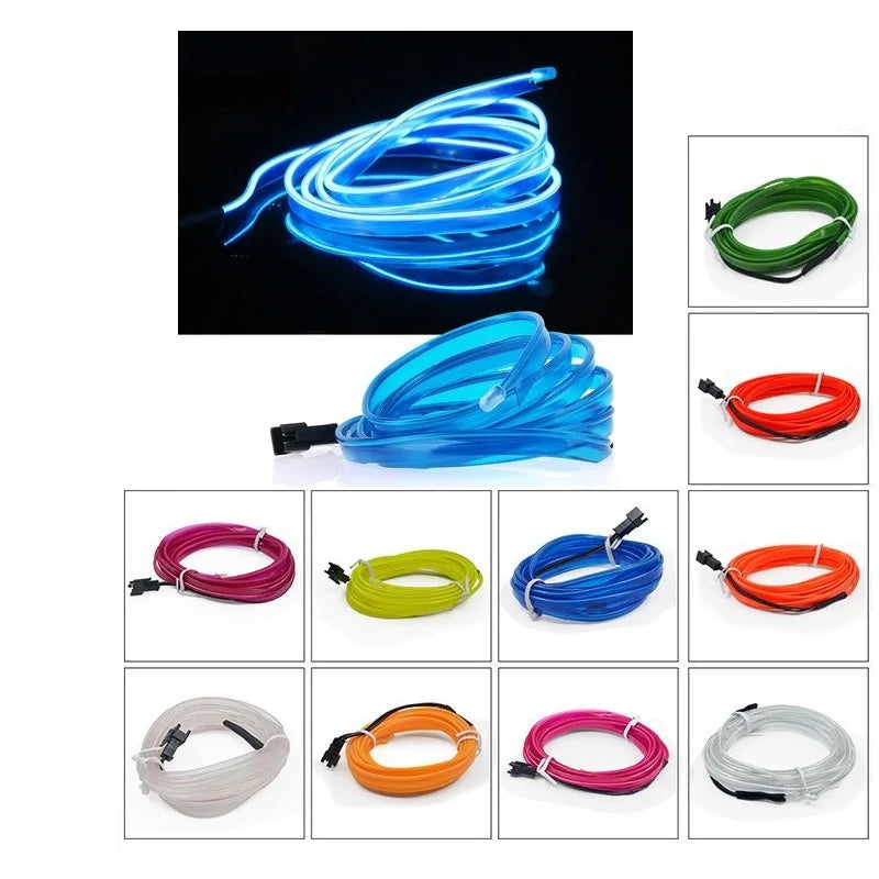 Tiras de luces decorativas para interior de coche, lámpara de ambiente, luz fría, consola de salpicadero decorativa, luces LED ambientales para coche, 1/2/3/4/5 m