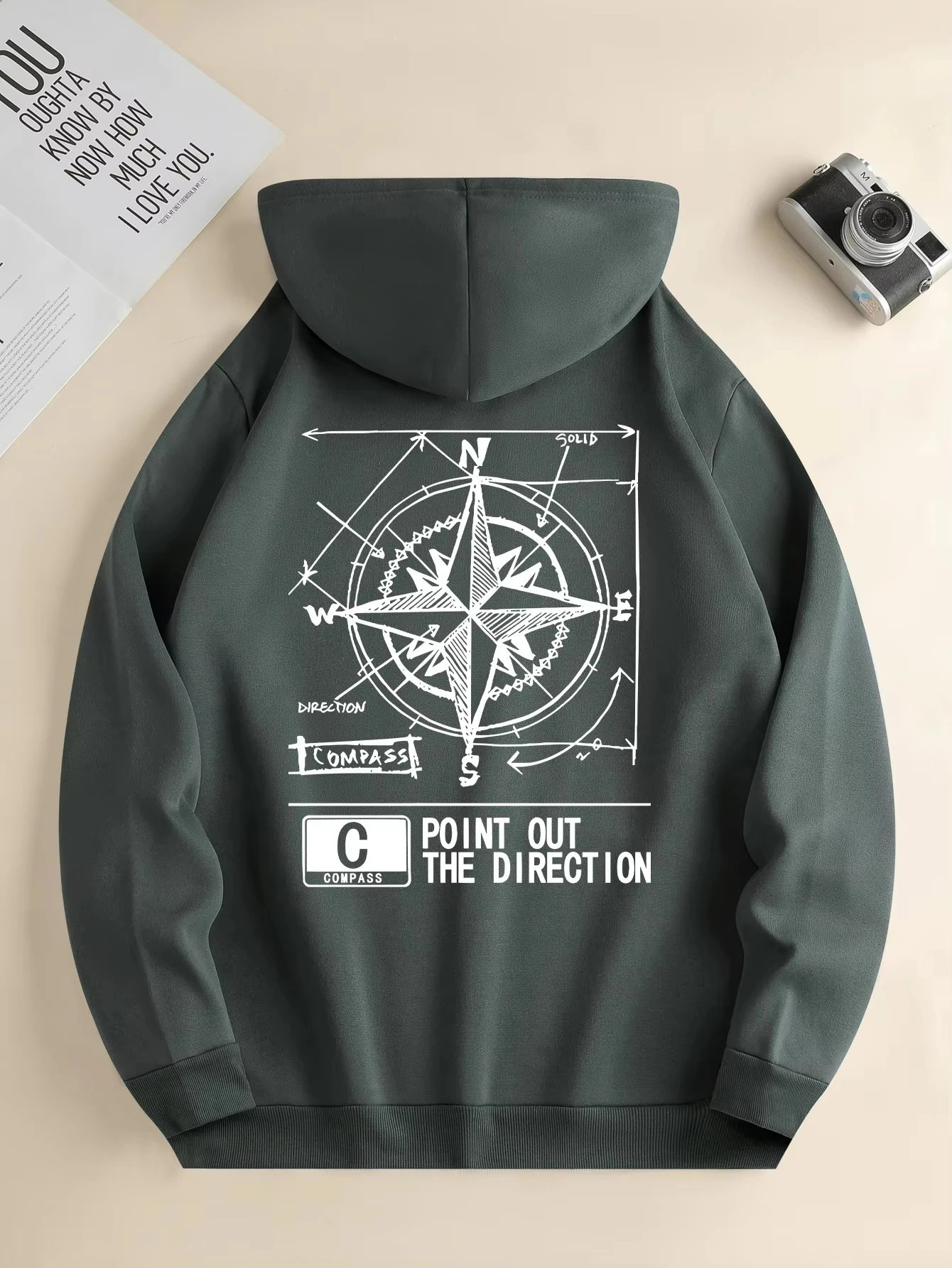 sudadera con capucha de moda para hombre, sudadera informal con capucha, estampado geométrico, bolsillo frontal de canguro, chaqueta para hombre