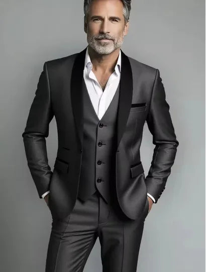 Conjunto de tres piezas para fiesta de boda, chaqueta masculina de talla grande, pantalones y chaleco, traje ajustado a la moda