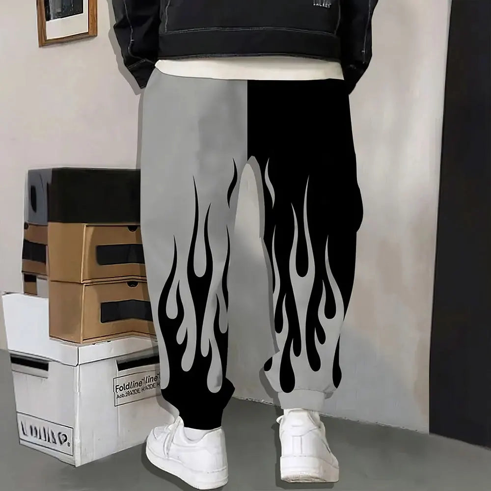 Pantalones deportivos al aire libre para hombre, pantalones de chándal con estampado de grafiti a la moda