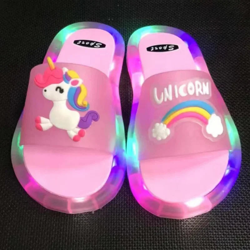 Chanclas ,Zapatillas para niños y niñas de unicornios de dibujos animados