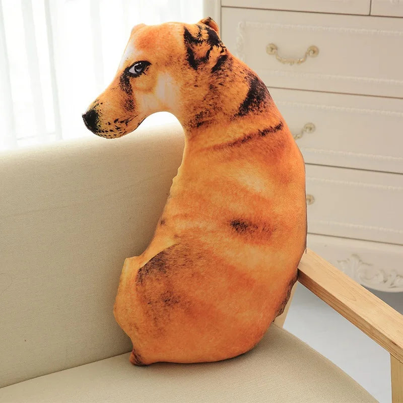 Almohada de perro curvada de 50 cm, diseño realista de cabeza de perro, decoración del hogar, adorno para sofá.