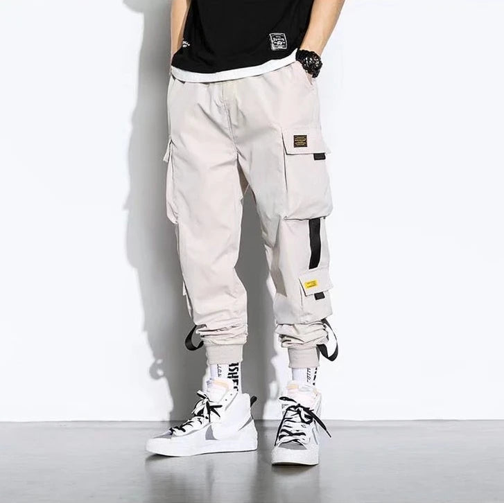 Pantalones holgados, versátiles, de color liso y talla grande para hombre