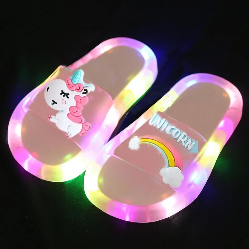 Chanclas ,Zapatillas para niños y niñas de unicornios de dibujos animados