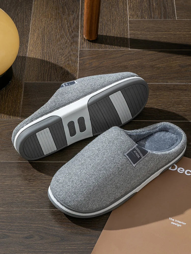 Zapatillas térmicas cálidas para hombre, zapatos cálidos minimalistas y cómodos antideslizantes para uso en interiores y exteriores en otoño e invierno