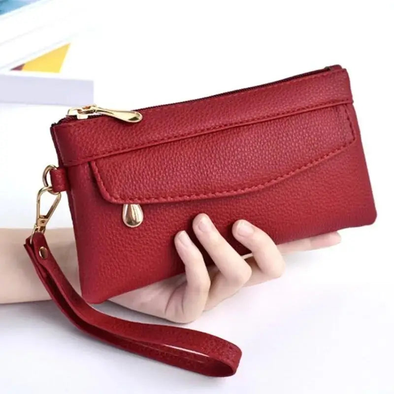 Nuevas carteras de PU para mujer, monederos de moda con cremallera larga, monedero para mujer