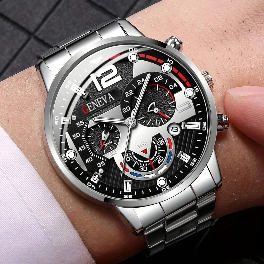 Nuevos relojes de moda para hombre, reloj de acero inoxidable