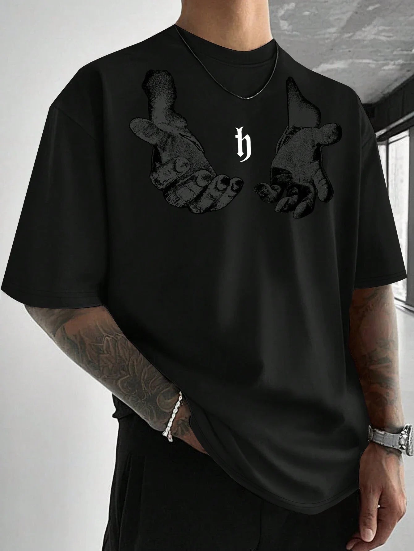 Camiseta de manga corta informal con estampado para hombre, para uso diario, primavera y verano