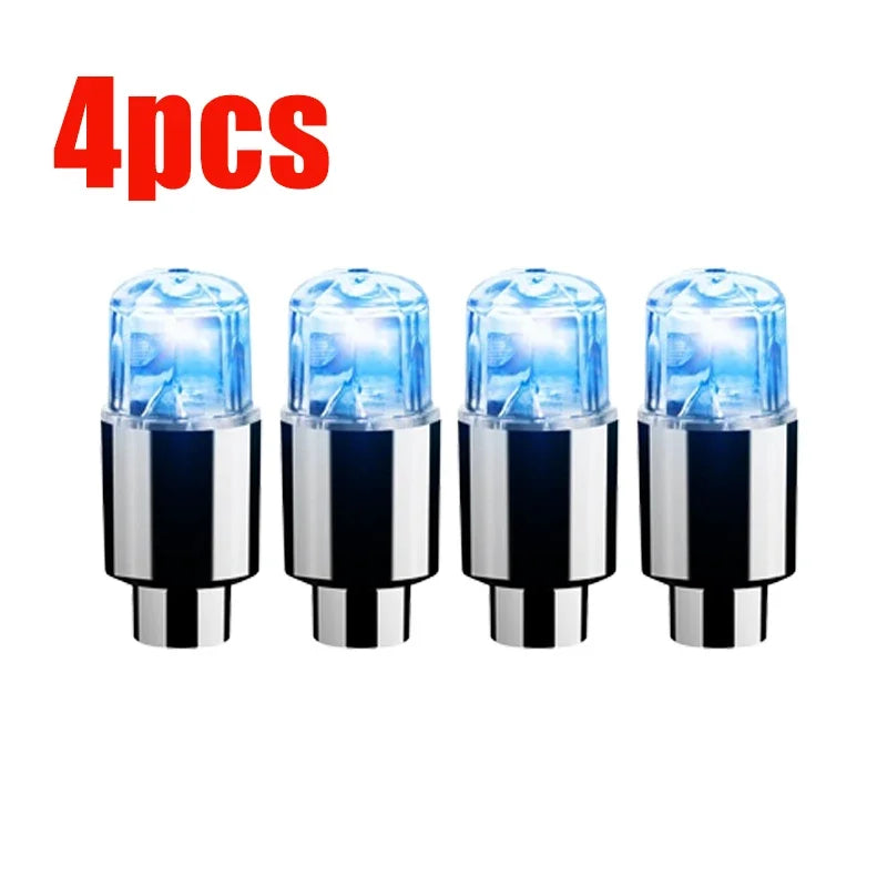 Luz ambiental para buje de coche, luces LED para neumáticos de bicicleta, lámpara de neón universal para coche, luces para tapa de válvula, bombilla intermitente colorida decorativa para neumáticos
