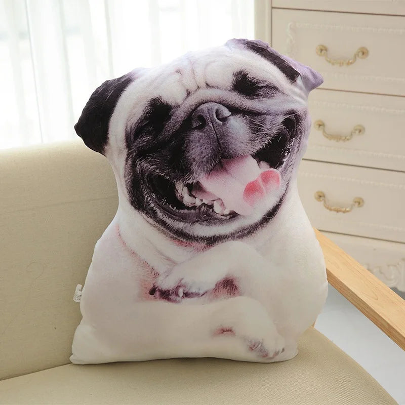 Almohada de perro curvada de 50 cm, diseño realista de cabeza de perro, decoración del hogar, adorno para sofá.