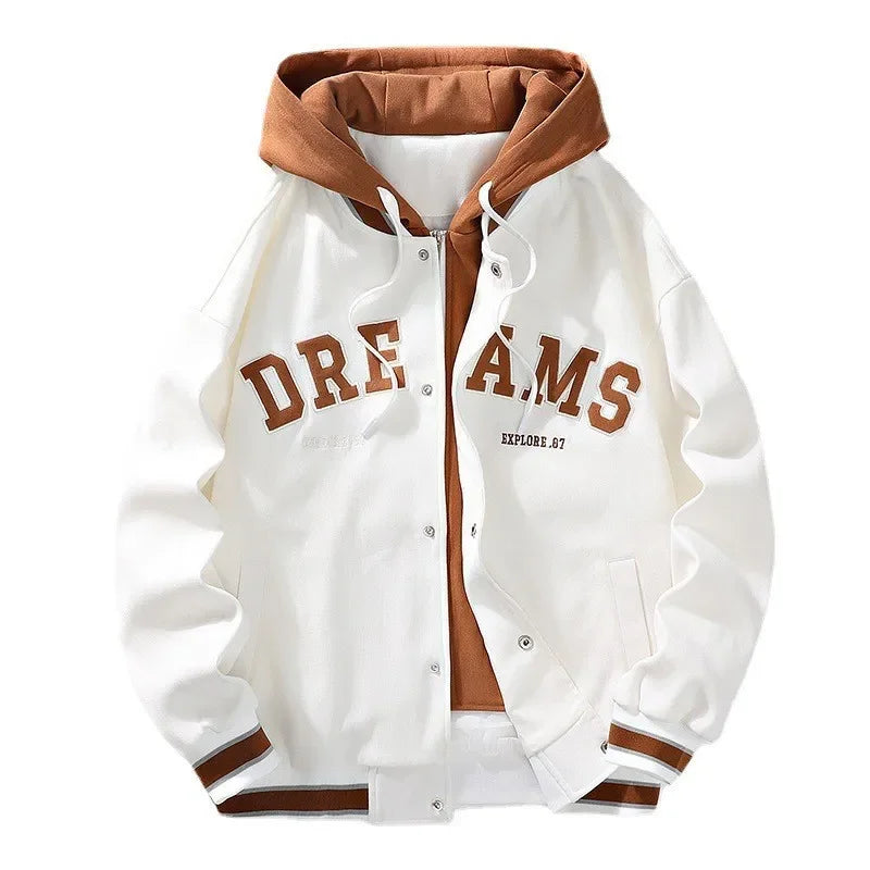 Veste de baseball universitaire de haute qualité pour hommes, nouvelle veste de marque à la mode, veste à capuche pour étudiants tout-match, manteaux grande taille pour femmes