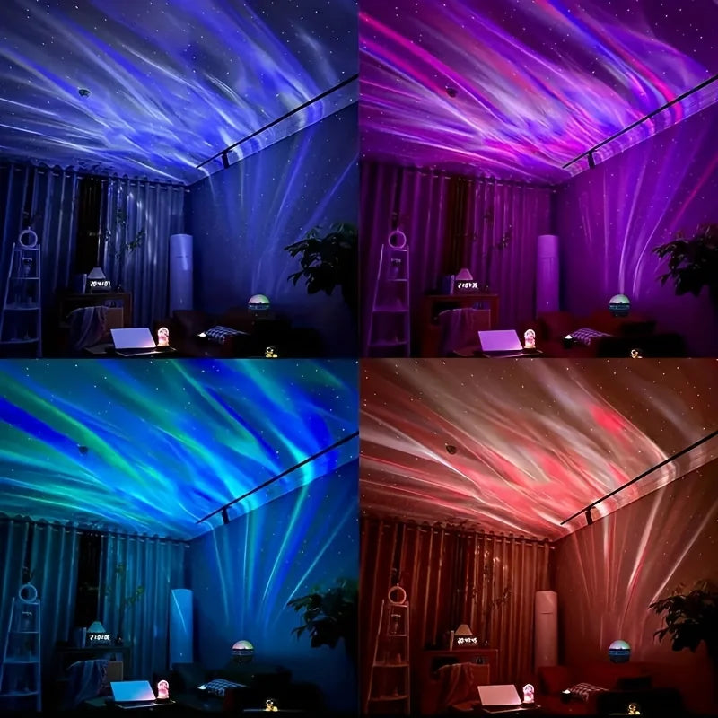 Proyector de cielo estrellado de auroras boreales, luz nocturna LED con control remoto USB, una variedad de estilos para la decoración del hogar, el dormitorio y la fiesta.