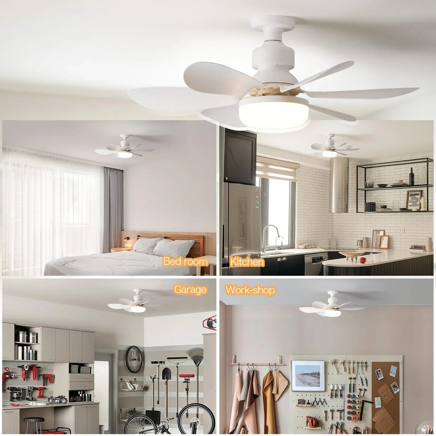 Ventilador de techo LED con control remoto para atenuación, adecuado para sala de estar, estudio, uso doméstico