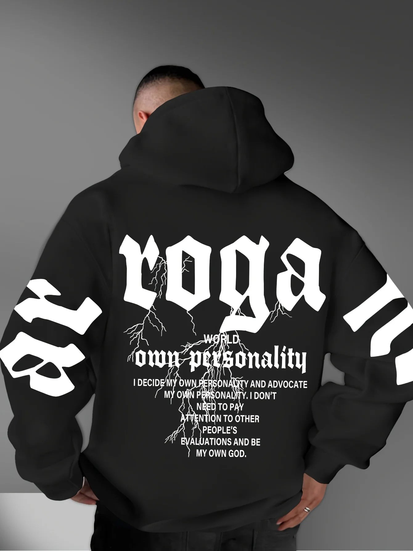 Sudadera con capucha cómoda y suave con estampado de letras a la moda para hombre, ropa de estilo callejero urbano para exteriores