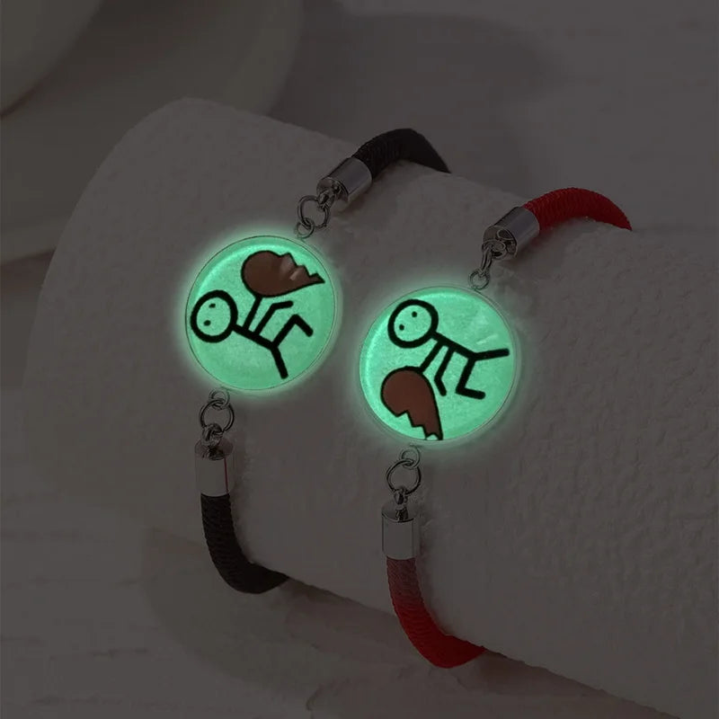 Juego de 2 pulseras de acero inoxidable para parejas, para mujer, amante, sol luminoso, luna, cuerda, amuleto, amistad, novia, fiesta, joyería, regalo