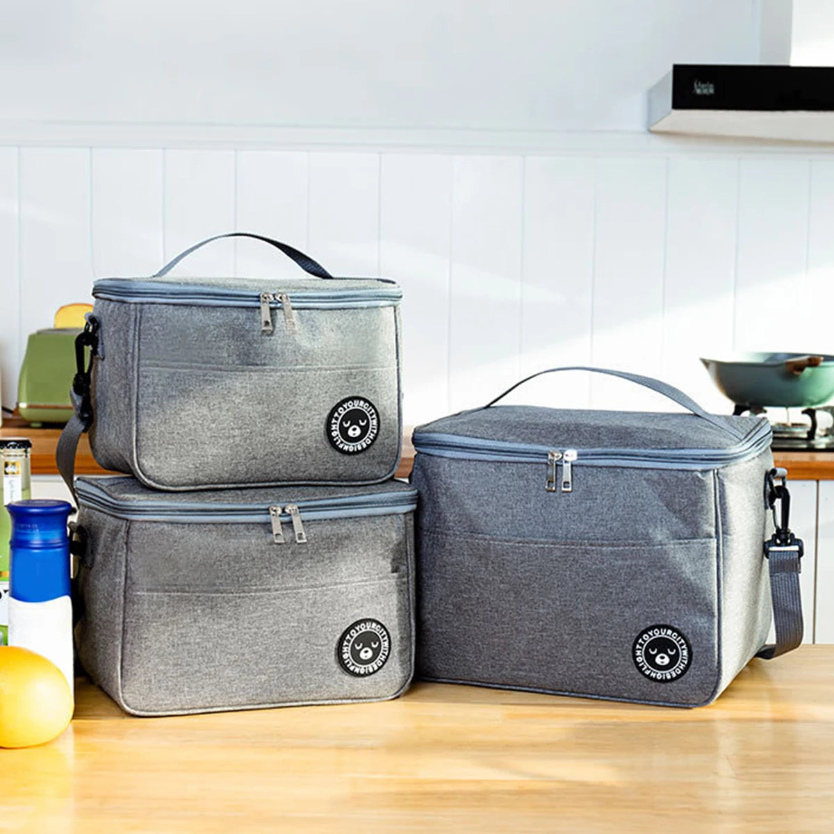 Bolsa de almuerzo portátil con correa para el hombro, bolsa aislante, bolsa para lonchera, bolsa de almuerzo impermeable y gruesa para estudiantes。-zmt