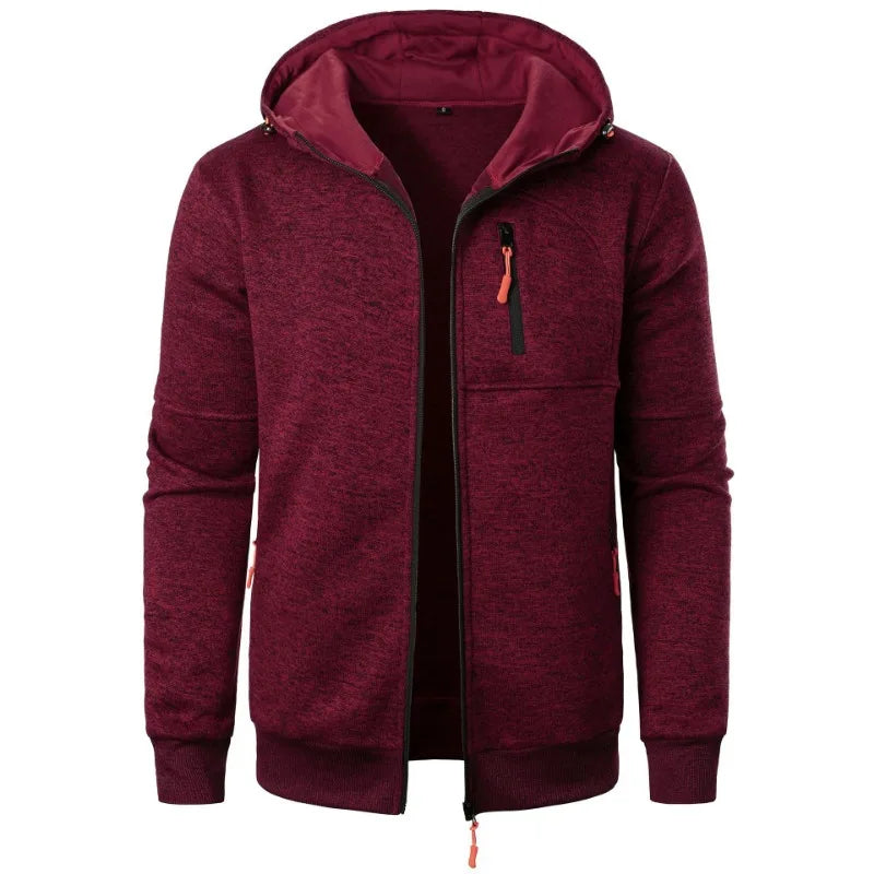 Nueva ropa de calle, sudaderas de manga larga para hombre, cremallera con capucha, chaqueta cálida de invierno de gran tamaño, abrigo, chándal para exteriores para hombre