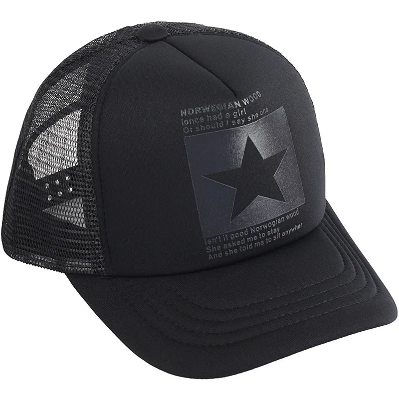 Gorras de moda para hombres y mujeres, gorras de verano transpirables con cierre trasero y estrellas