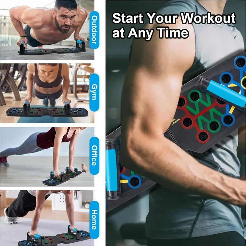 Tabla de flexiones con conteo automático inteligente, soporte plegable para flexiones múltiples con sensor corporal para fortalecer los músculos centrales y mantener la estabilidad en casa.