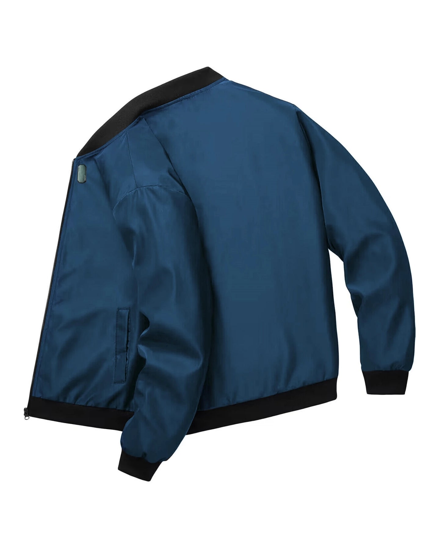 chaqueta corta holgada de Color sólido con cuello de béisbol para hombres de negocios Casual abrigo fino tendencia