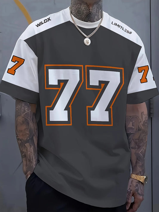 Camiseta Deportiva Casual Ligera y Transpirable con Estampado Digital para Hombre, Verano 2026